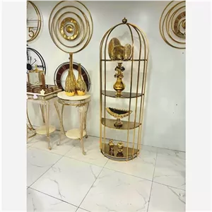 استند ویترین بوفه مدل نیم دایره مبلمان نارنجی مدل 525698
