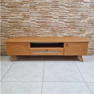 میز تلویزیون شبستان مدل 405 رنگ بلوط طول 160 مبلمان نارنجی مدل 523531