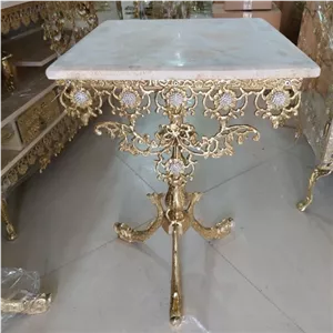 میز تلفن پایه ماهی تماما برنج با ضمانت . سایز 40 وارتفاع 64 سانت مبلمان نارنجی مدل 527193 