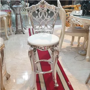 صندلی اپنی کانتر جزیره رنگ آبکاری نقره ای پلیمری رنگ ثابت مبلمان نارنجی مدل 509706