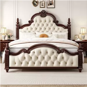 تخت خواب دونفره کلاسیک لمسه خور شیک. مبلمان نارنجی مدل 517910