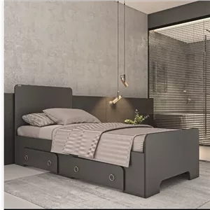 تخت خواب یک نفره تمام ام دی اف می باشد F273 مبلمان نارنجی مدل 519263