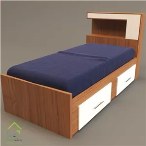 تخت خواب یک نفره تمام ام دی اف می باشد F372 مبلمان نارنجی مدل 519655