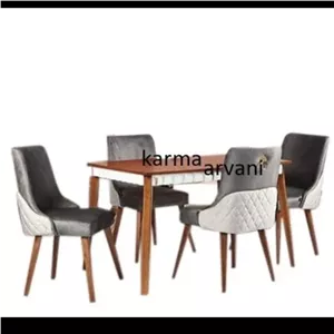 میز ناهارخوری چوبی شیک 6 نفره پیکاسو 2 طوسی سفید ارسال بصورت باربری و مبلمان نارنجی مدل 522604