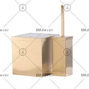 سطل و فرچه استیل خش دار طلایی مبلمان نارنجی مدل 525186