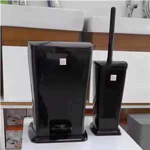 سطل و برس دستشویی مشکی مبلمان نارنجی مدل 524791