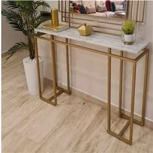 میز کنسول دکوری فلزی با صفحهMDF مبلمان نارنجی مدل 526834