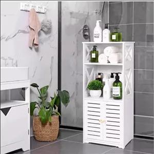 شلف استند ایستاده کمدار مناسب حمام توالت کتاب مبلمان نارنجی مدل 520849