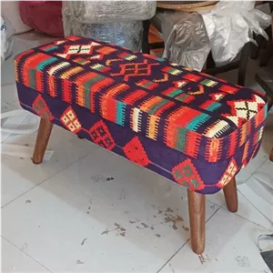 پاف نیمکت سنتی مبلمان نارنجی مدل 513256