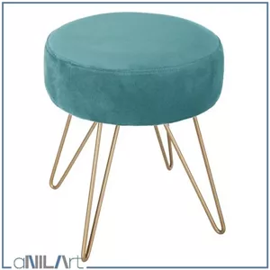 پاف مبلی گرد با پایه های فلزی رنگ و پارچه دلخواه مبلمان نارنجی مدل 509739