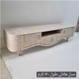 میز تلویزیون شبستان مدل هلالی رنگ مرمر مبلمان نارنجی مدل 524632