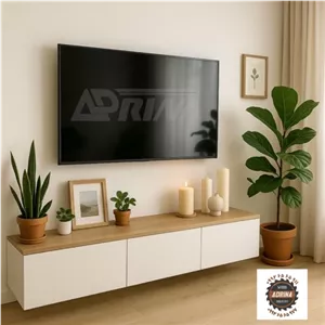 میز تلویزیون دیواری مدرن کد 63 / تی وی وال مبلمان نارنجی مدل 523149