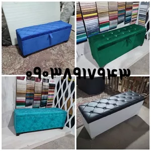 پاف صندوقی سه نفره.صندلی.نیمکت .پاف صندوقدار.پاف باکس دار مبلمان نارنجی مدل 513004