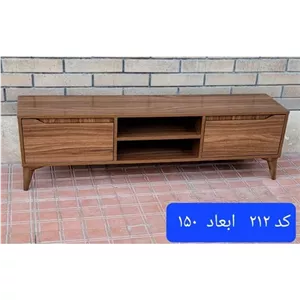 میز تلویزیون شبستان مدل 212 رنگ قهوه ای مبلمان نارنجی مدل 523526