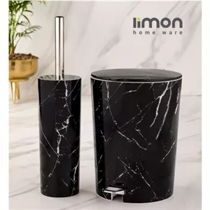 سطل و فرچه پدالی طرح ماربل لیمون مبلمان نارنجی مدل 525393