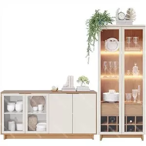 بوفه ویترینی پایه چوبی کد DC021 مبلمان نارنجی مدل 524840