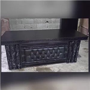 میز مدیریت غزال لمسه طرح سنگ مبلمان نارنجی مدل 511779