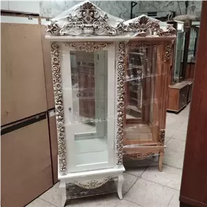 مینی بوفه تاج دار منبتی گلدانی مبلمان نارنجی مدل 525399