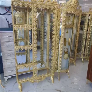 بوفه بغل دکور و ساعت ایستاده الیاژ مبلمان نارنجی مدل 528415