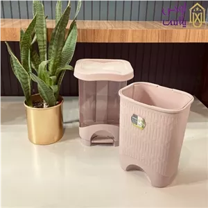 سطل پدالی چهارگوش بزرگ بامبو لیمون مبلمان نارنجی مدل 525129