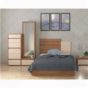 میز آرایش قدی ساده دو تکه 6 کشو دیبا مبلمان نارنجی مدل 525659