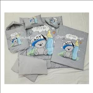 سرویس خواب نوزاد جنس مخمل چاپی کیفیت عالی 6تکه مناسب تا 1سال مبلمان نارنجی مدل 519323