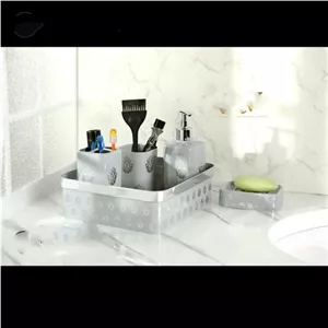 ست سرویس بهداشتی 4 پارچه مدل رزمن طرح فلاور مبلمان نارنجی مدل 529030