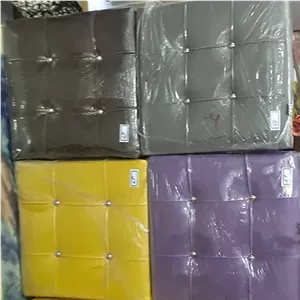 پاف چرمی تک نفره مبلمان نارنجی مدل 514567
