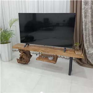 میز تلویزیون روستیک چوبی مبلمان نارنجی مدل 524905