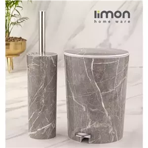 سطل و فرچه طرح ماربل لیمون مبلمان نارنجی مدل 524436