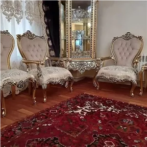 سرویس مبل سلطنتی مدل افسونی ارسال با باربری مبلمان نارنجی مدل 513996
