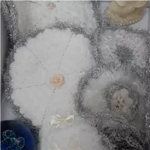 ست لیف نقره ایی پاپیون کرمی مبلمان نارنجی مدل 528119