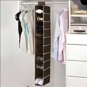 آویز کفش و کلاه پارچه ای 8 طبقه اویز کفش نظم دهنده کفش قیمت ویژه مبلمان نارنجی مدل 525404