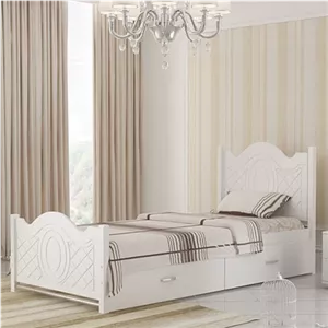 تخت خواب یک نفره MDF مدل آرامش با کشو بدون تشک مبلمان نارنجی مدل 518783