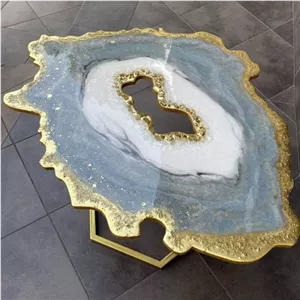 میز جلو مبلی رزینی طرح دفرمه قطر80 جهیزیه عروس مبلمان نارنجی مدل 524278