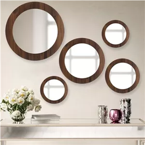 آینه مدل گرد دلسا مجموعه 5 عددی مبلمان نارنجی مدل 523629