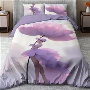 سرویس روتختی یکنفره طرح دخترانه پارچه میکرو ترک کد G405 مبلمان نارنجی مدل 516591