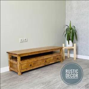 میز تلویزیون چوبی روستیک دکور مدل کلاسیک مبلمان نارنجی مدل 524281