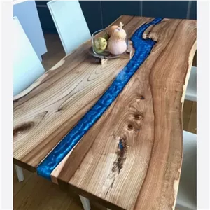 میز تمام چوب رزین مبلمان نارنجی مدل 526892