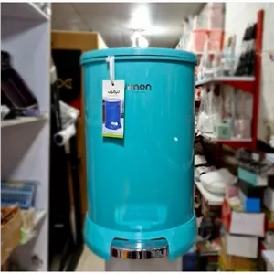 سطل زباله دوجداره پدال دار لیمون 25 لیتری سطل زباله بزرگ مبلمان نارنجی مدل 525128