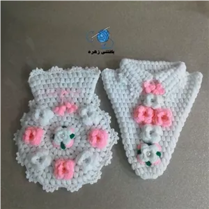 ست لیف عروس و داماد.لیف بافتنی مبلمان نارنجی مدل 528408