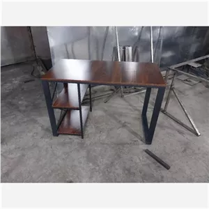 میز تحریر کامپیوتر مدیریت منشی چوبی و فلزی مبلمان نارنجی مدل 527100