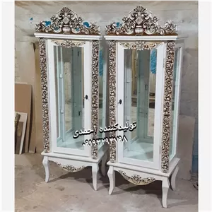 مینی بوفه منبتی گل عروس مبلمان نارنجی مدل 525401