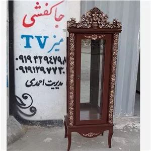 مینی بوفه منبتی گلدانی عروس فندقی مبلمان نارنجی مدل 525813