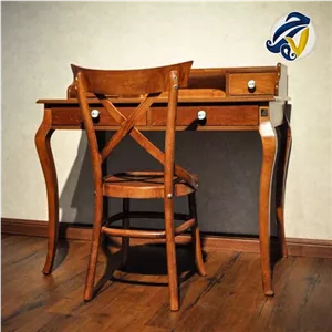 میز تحریر و صندلی لهستانی مدل کلاسیک هفت رج مبلمان نارنجی مدل 524387
