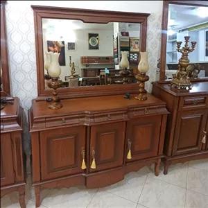 آینه و کنسول مدل پیانو مبلمان نارنجی مدل 524926