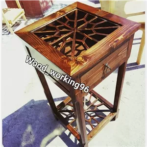 میز تلفن چوبی مبلمان نارنجی مدل 529249 