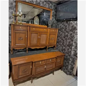 آینه کنسول ست میزتلویزیون حصیری آرتین مبلمان نارنجی مدل 526264