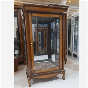 مینی بوفه کلاسیک چوبی ماهان مبلمان نارنجی مدل 525428