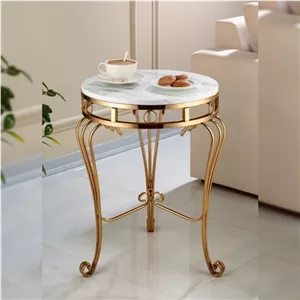 میز عسلی میز پذیرایی مدل فرفورژه کلاسیک مبلمان نارنجی مدل 523111
